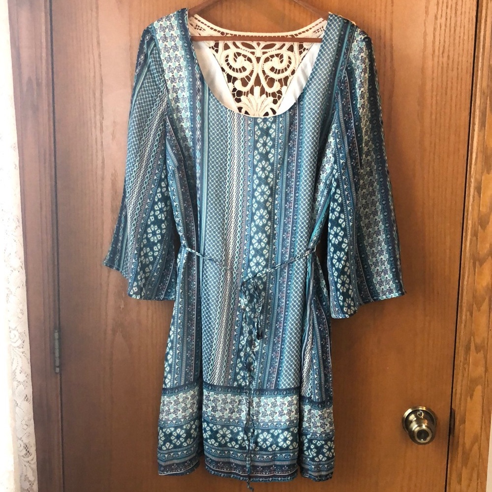 Blue AUW XL boho dress